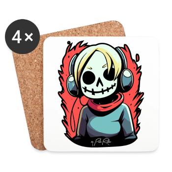 Rebondis avec moi, musique de Manga Girl - Dessous de verre (lot de 4) - blanc - Devant