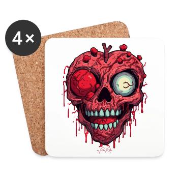 Heart of a Zombie - Coasters (set of 4) - white - Front