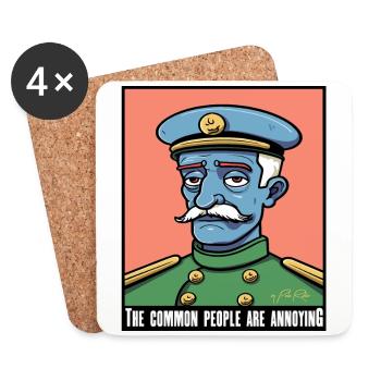 The common people are annoying, aristocrat - Coasters (set of 4) - white - Front