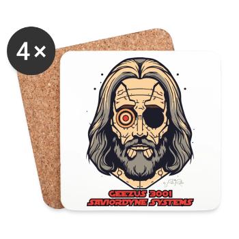 Tech Jesus: Retter Systeme - Untersetzer (4er-Set) - Weiß - Vorne