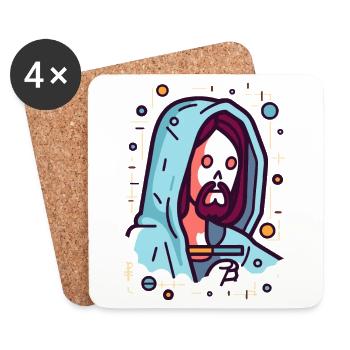 Christ, cher Seigneur, Jésus, Sauveur - Dessous de verre (lot de 4) - blanc - Devant