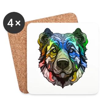 Kangal Hund Kopf Bunt - Untersetzer (4er-Set) - Weiß - Vorne