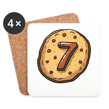 Birthday cookie for seven-year-old child - Coasters (set of 4) - white - Front