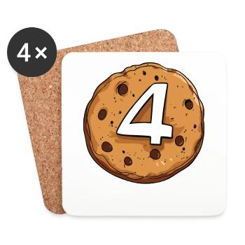 A Birthday Cookie for Four-Year-Old, 4 Year Old - Coasters (set of 4) - white - Front