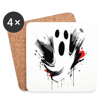 Just another cartoon ghost - Coasters (set of 4) - white - Front
