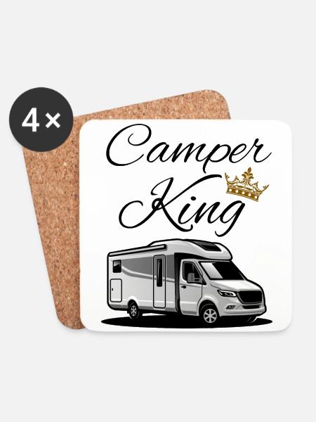 Camper King-Camper König - Untersetzer (4er-Set) - Weiß