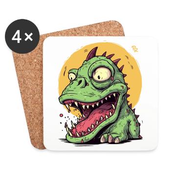 Unansehnlicher kleiner Drache - Untersetzer (4er-Set) - Weiß - Vorne