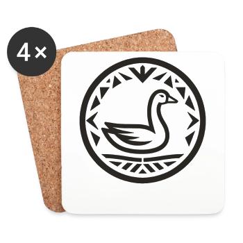 Goose Native American Zodiac - Coasters (set of 4) - white - Front