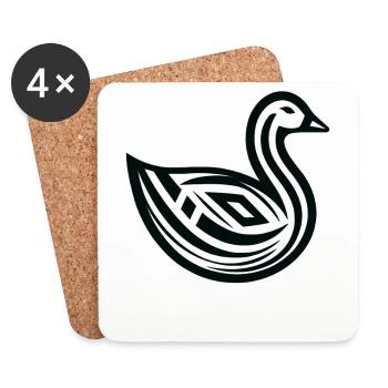Gans Indianer-Tierkreis - Untersetzer (4er-Set) - Weiß - Vorne