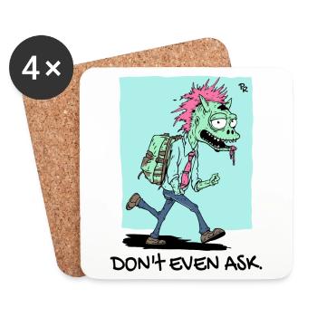 Zombie guy with a third leg, don't even ask - Coasters (set of 4) - white - Front