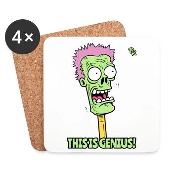 This is awesome: A clever zombie pencil - Coasters (set of 4) - white - Front