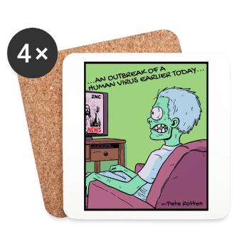 Bad in zombie news, people - Coasters (set of 4) - white - Front