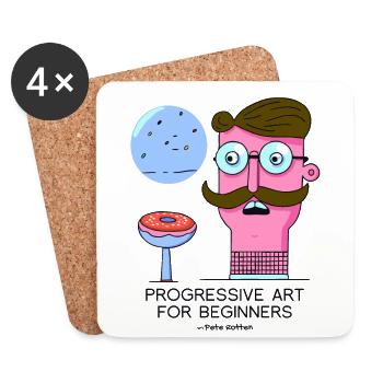 A Sarcastic Art: Progressive for Beginners - Coasters (set of 4) - white - Front