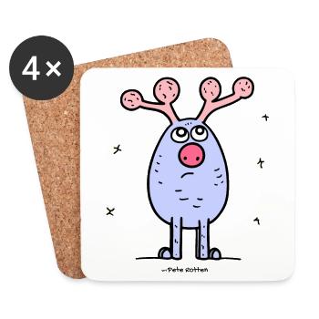 Ein schöner Tag für den Geweih Hirsch - Untersetzer (4er-Set) - Weiß - Vorne