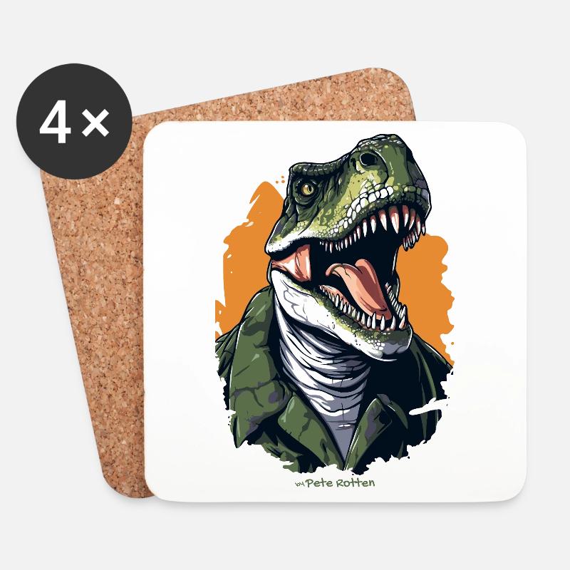 Ein Mensch als T Rex Dinosaurier - Untersetzer (4er-Set) - Weiß