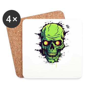 Crack in the Wall: Skull - Coasters (set of 4) - white - Front