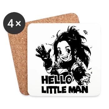 guerrier d’anime mignon : bonjour petit homme - Dessous de verre (lot de 4) - blanc - Devant