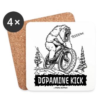 Yeti ressent une poussée de dopamine en faisant du VTT - Dessous de verre (lot de 4) - blanc - Devant