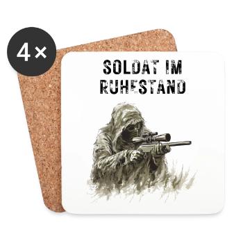 Retired soldier - Coasters (set of 4) - white - Front