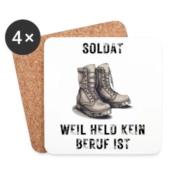 Soldat weil held kein Beruf ist - Untersetzer (4er-Set) - Weiß - Vorne