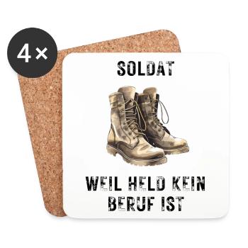 Soldat weil Held kein Beruf ist - Untersetzer (4er-Set) - Weiß - Vorne