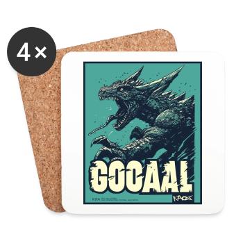 Tor! Kaiju Fußball Fan - Untersetzer (4er-Set) - Weiß - Vorne