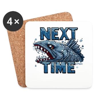 Better luck next time: Fish Angler - Coasters (set of 4) - white - Front