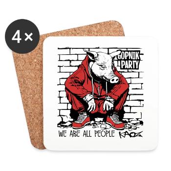 We Are People, Slavic Squat, Gopnik Party - Coasters (set of 4) - white - Front