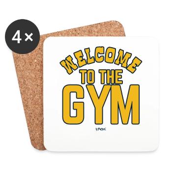 Text: Welcome to the gym - Coasters (set of 4) - white - Front