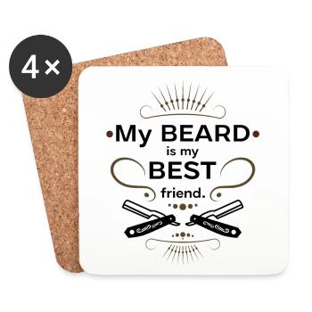 My Beard Is My Best Friend - Coasters (set of 4) - white - Front