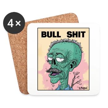 Bullshit Art Cartoon Skull Zombie - Coasters (set of 4) - white - Front