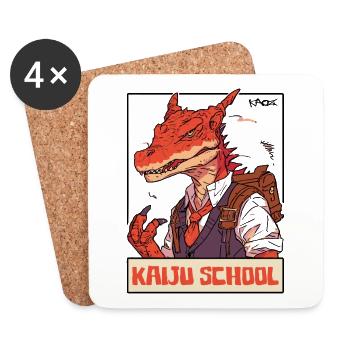 monstres japonais, Retour à l’école Kaiju - Dessous de verre (lot de 4) - blanc - Devant