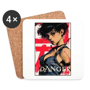 The Anime Danger Girl - Coasters (set of 4) - white - Front