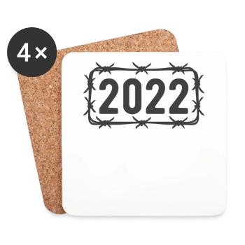 Birthday Vintage 2022 Barbed Wire - Coasters (set of 4) - white - Front