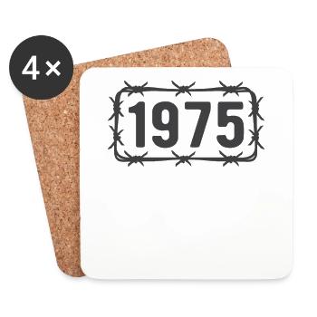 Geburtstag Vintage 1975 Stacheldraht - Untersetzer (4er-Set) - Weiß - Vorne