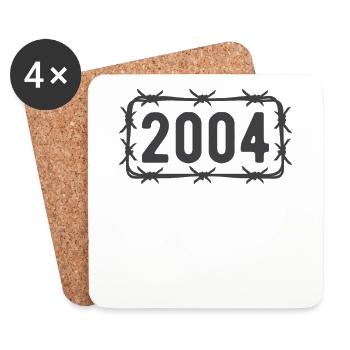 Birthday Vintage 2004 Barbed Wire - Coasters (set of 4) - white - Front