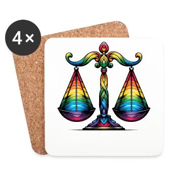 Waage Sternzeichen Sternzeichen Astrologie Design - Untersetzer (4er-Set) - Weiß - Vorne