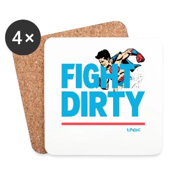 Superhero, fight dirty - Coasters (set of 4) - white - Front