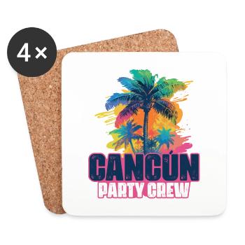 Vacances de l’équipage de fête à Cancun - Dessous de verre (lot de 4) - blanc - Devant