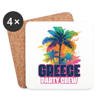 Greece Party Crew Holidays - Coasters (set of 4) - white - Front