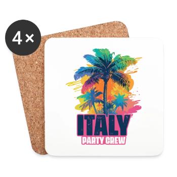Italy Party Crew Holidays - Coasters (set of 4) - white - Front