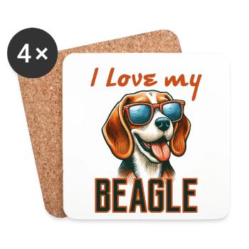 I Love my Beagle - Coasters (set of 4) - white - Front
