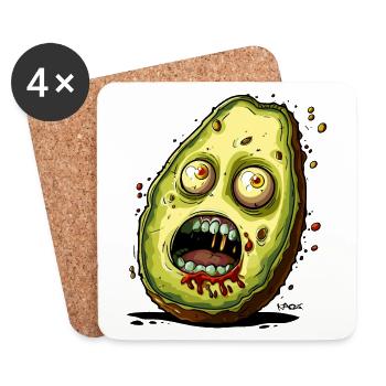 Horror der fauligen Avocado - Untersetzer (4er-Set) - Weiß - Vorne