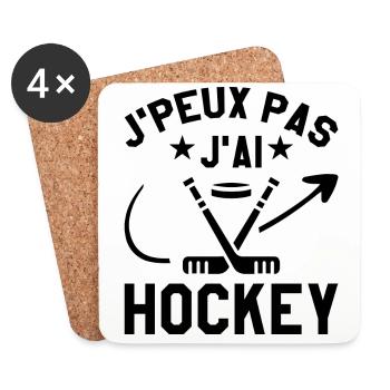 Ich kann nicht Eishockey - Untersetzer (4er-Set) - Weiß - Vorne