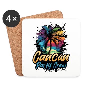 Vacances de l’équipage de fête à Cancun - Dessous de verre (lot de 4) - blanc - Devant