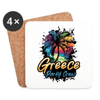 Greece Party Crew Holidays - Coasters (set of 4) - white - Front