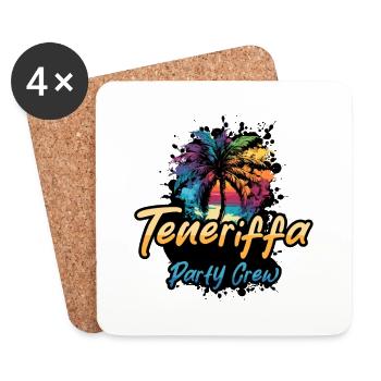 Vacances de l’équipage de la fête à Tenerife - Dessous de verre (lot de 4) - blanc - Devant