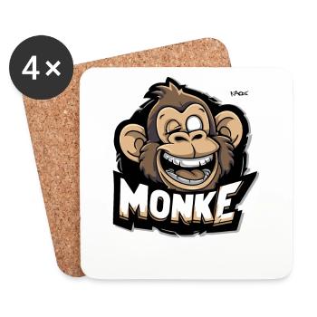 A funny monkey - Coasters (set of 4) - white - Front