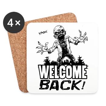 Willkommen zurück, Zombie - Untersetzer (4er-Set) - Weiß - Vorne