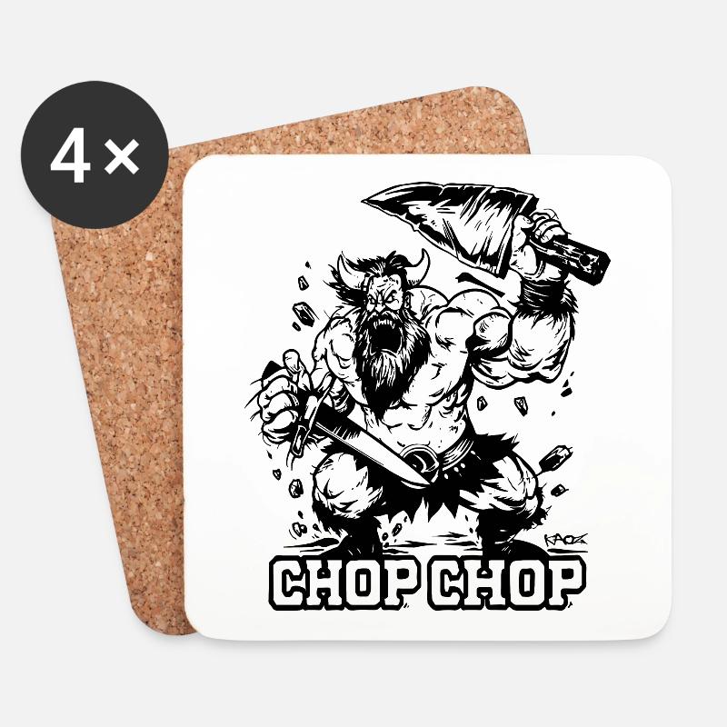 Chop Chop Barbarian Viking - Untersetzer (4er-Set) - Weiß